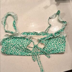 Frankie's Bikinis Teal Leopard Print Top